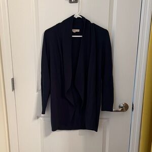 Women's Teal Open-Front Draped Cardigan Sweater